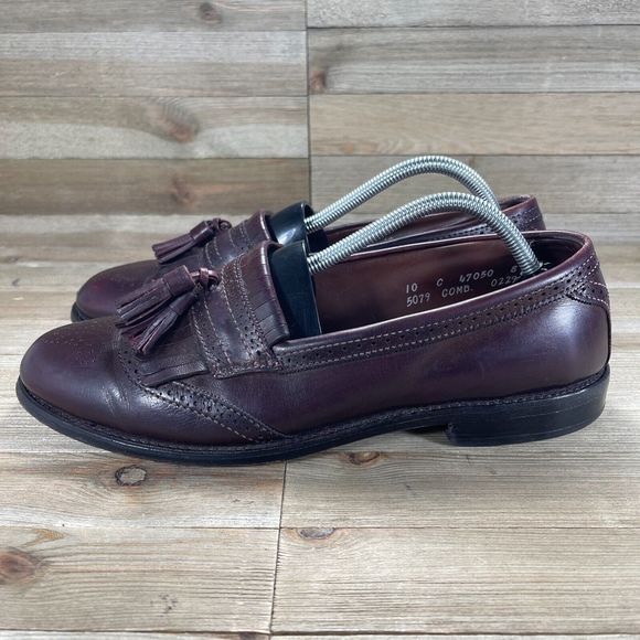 Allen Edmonds Shoes Bridgeton Mens 10 Wingtip‎ Tassel Loafers Burgundy Leather main image 9